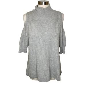 Zoe Jordan Gray Knit Cold Shoulder Wool Cashmere Blend Knit‎ Sweater Women's M L